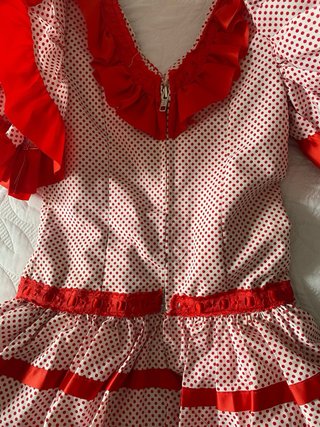 Traje Flamenca Niña Rojo y Blanco