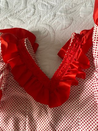 Traje Flamenca Niña Rojo y Blanco