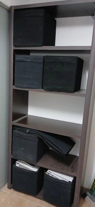 Estantería Modular Negra y Marrón