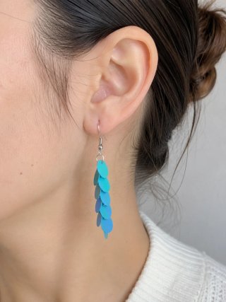 Pendientes largos lentejuelas azules