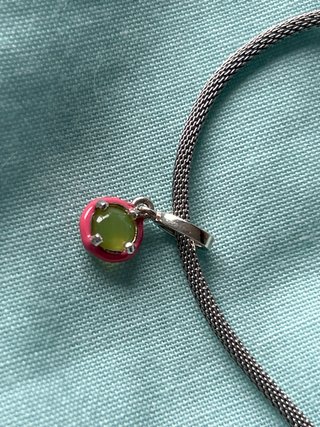 Colgante Tous Plata Calcedonia Rosa y Verde