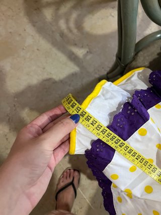 Traje Flamenca blanco Lunares Amarillo y Morado