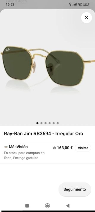 Gafas Ray-Ban Octagonales Doradas Verdes