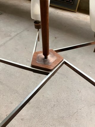 Lámpara Techo Vintage Madera Metal Cristal