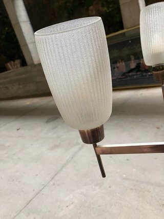 Lámpara Techo Vintage Madera Metal Cristal