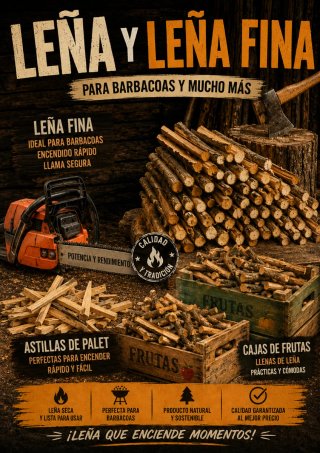 Leña para barbacoas y leña fina