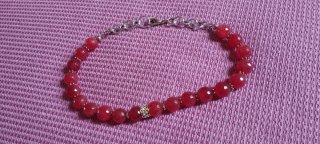 Collana Agata Rossa con Cristalli