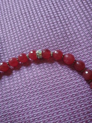 Collana Agata Rossa con Cristalli