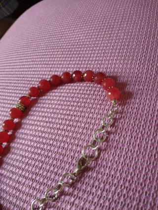 Collana Agata Rossa con Cristalli