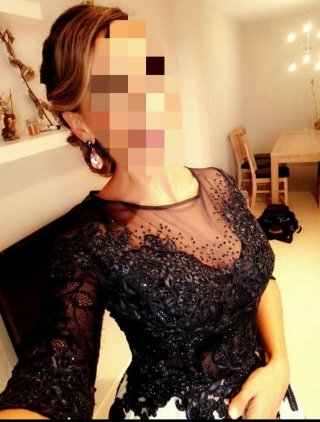 Vestido de fiesta azul y blanco