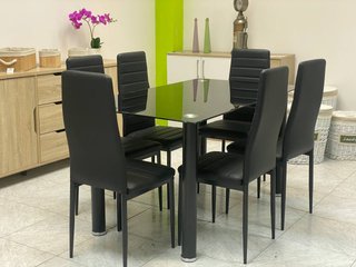 ¡OFERTA REBAJA: Mesa cristal 140x80 +6 sillas!