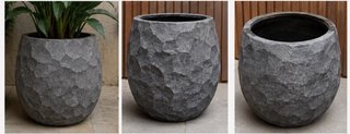 Vaso decorativo in pietra grigio elegante
