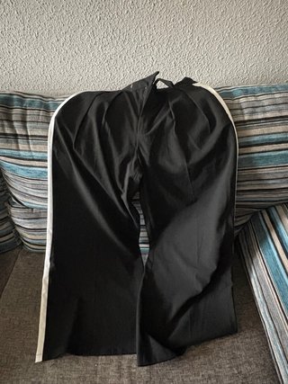 Pantalón Bershka Talla 34 Negro Raya Blanca