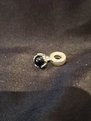 Charm Pandora Negro Plata piedra onix