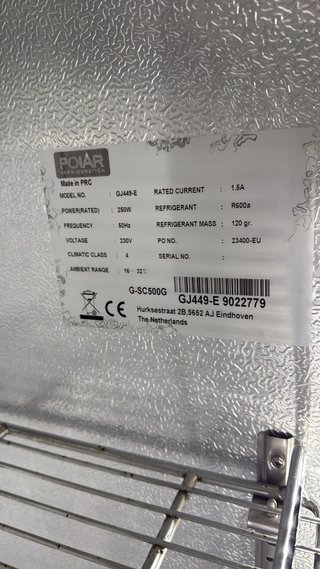 Vitrina Frigorífica Polar Doble Puerta