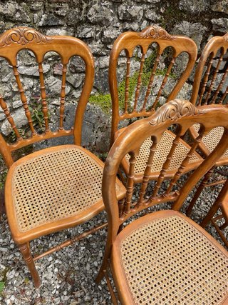 Sillas estilo Napoleón (madera y ratán)