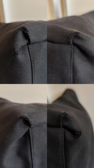 Borsa Prada nera logo jacquard canapa