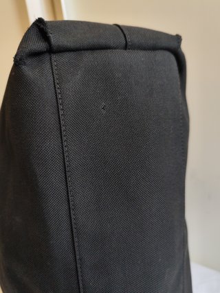 Borsa Prada nera logo jacquard canapa