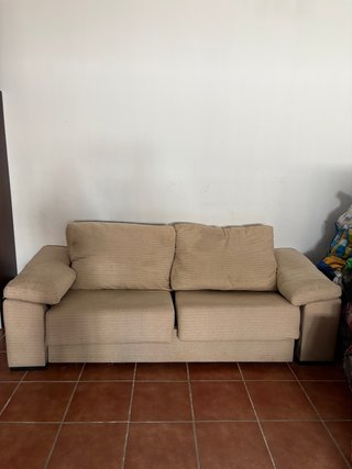 Sofá 2 plazas beige sin tornillos