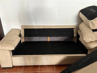Sofá 2 plazas beige sin tornillos
