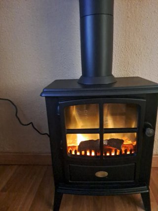Estufa eléctrica chimenea negra