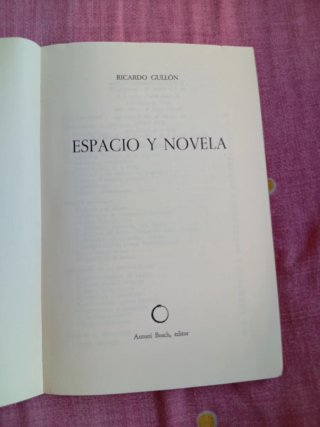 Espacio y novela de Ricardo gullon