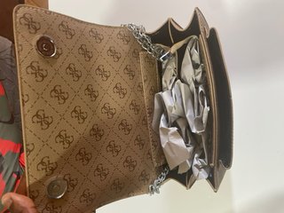 Bandolera Guess beige monograma