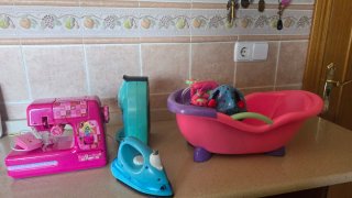 Lote Juguete: Máquina Coser, Plancha, Bañera,cafet