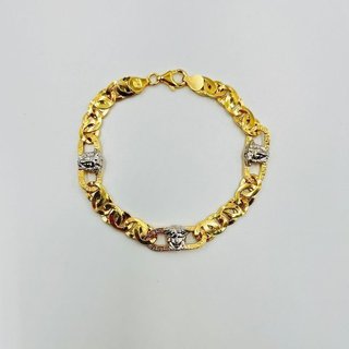 PULSERA TIPO CARTIER MEDUSA GRECA BICOLOR
