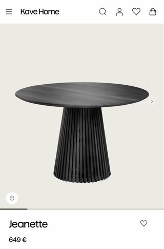 Mesa redonda Kave Home madera maciza