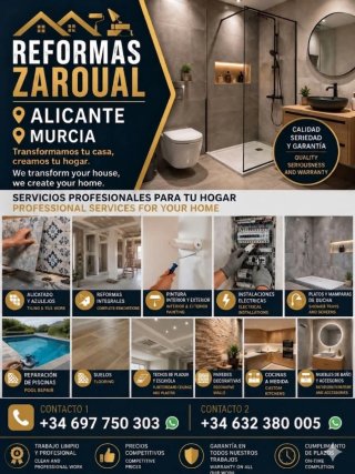 Servicios de reformas integrales y pintura