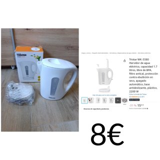 Hervidor de agua Tristar WK-3380