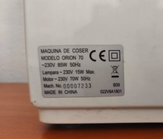 Máquina de coser Alfa Orion 70