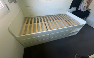 Cama individual Ikea 90x200cm con cajones
