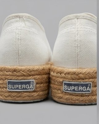 Superga Plataforma Esparto Blancas Talla 37