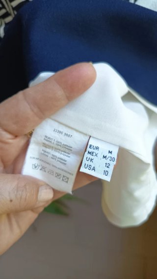 Vestido Roberto Verino azul marino y Blanco TallaM
