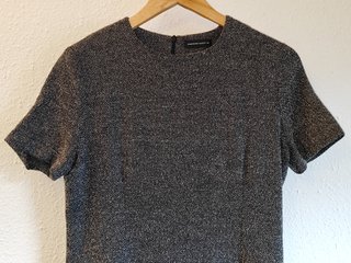 Vestido Lana Espiga Gris Adolfo Dominguez Midi