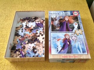2 Puzzles Frozen II Educa 50 Piezas Madera