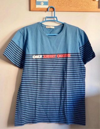 Camiseta azul a rayas Purificación García talla M