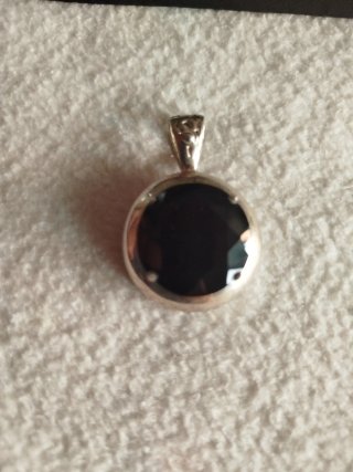 Collar con colgante de plata cuarzo Onix