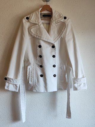 Trench Zara Woman Corta Blanca Talla XL