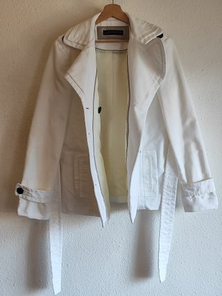 Trench Zara Woman Corta Blanca Talla XL