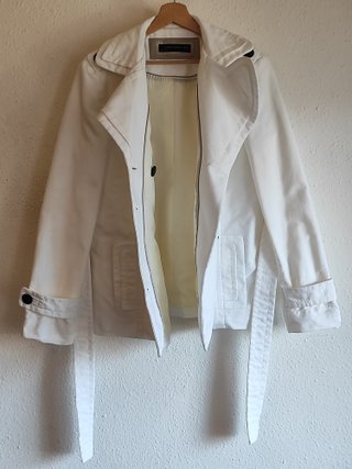 Trench Zara Woman Corta Blanca Talla XL