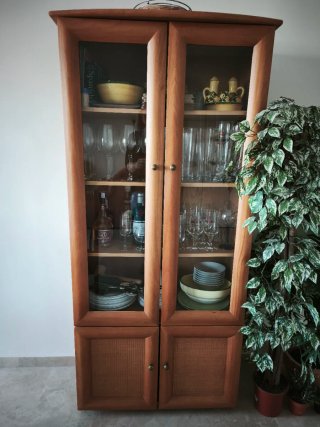 Vitrina de madera y cristal