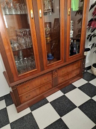 Vitrina Cerezo 3 Puertas Cristal