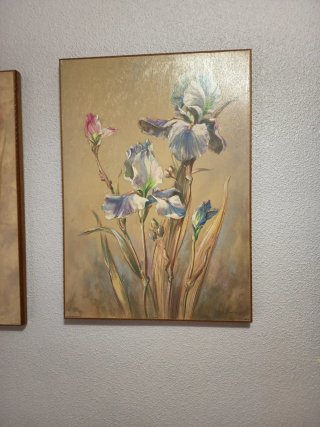 3 Quadri di fiori di giglio in legno