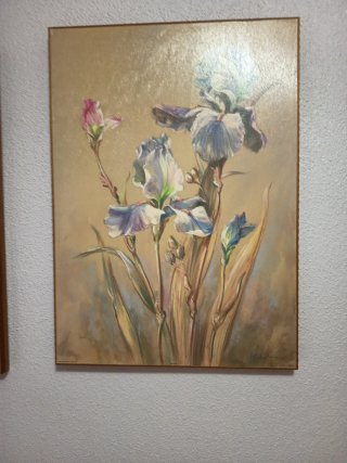 3 Quadri di fiori di giglio in legno