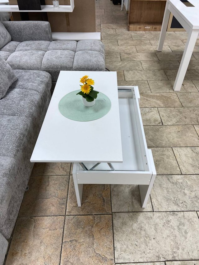 Tavolo da centro rialzabile bianco NUOVO
