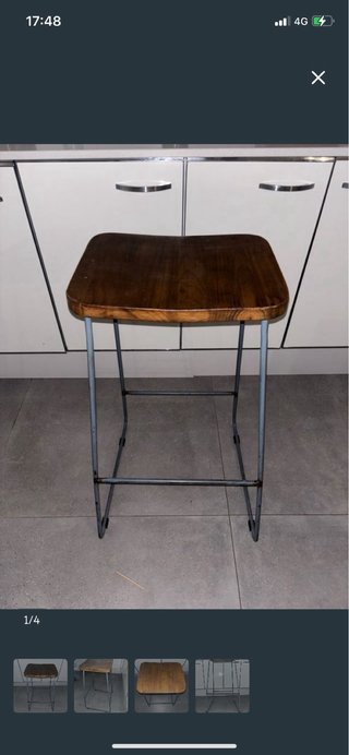 Taburetes cocina madera y metal