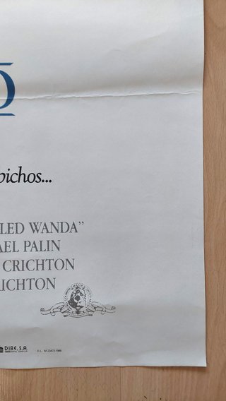 Cartel Cine Original Un Pez Llamado Wanda 1988